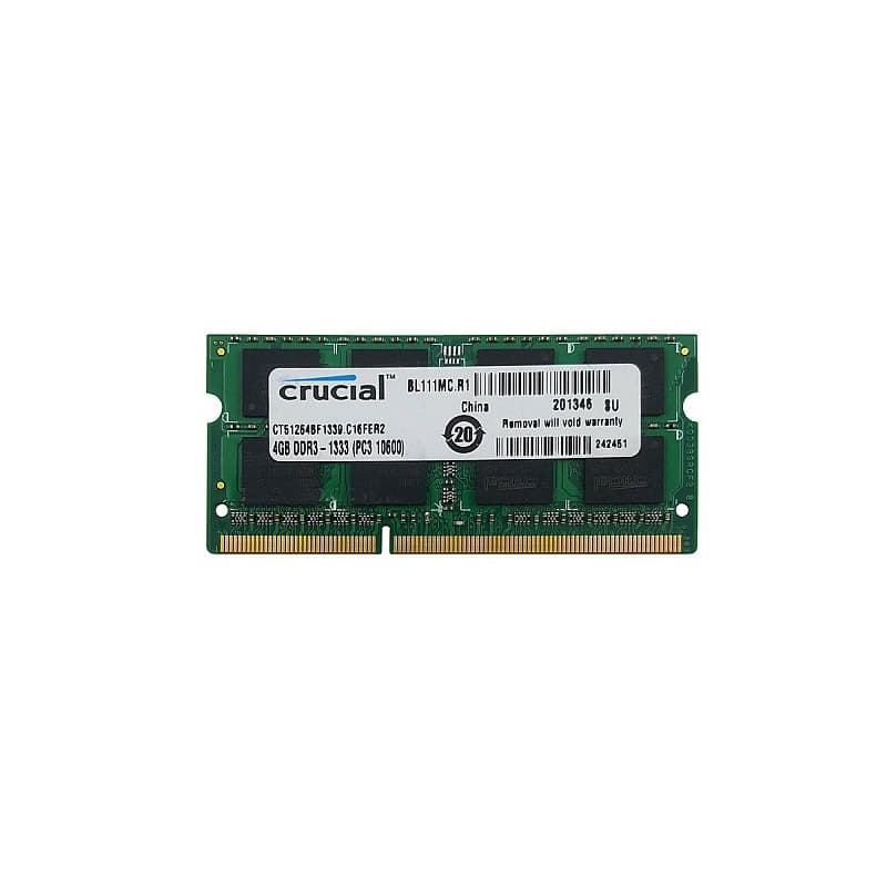 رم لپ تاپ 4 گیگ کروشیال Crucial DDR3-1333-10600 MHZ 1.5V شش ماه گارانتی — تصویر ۲