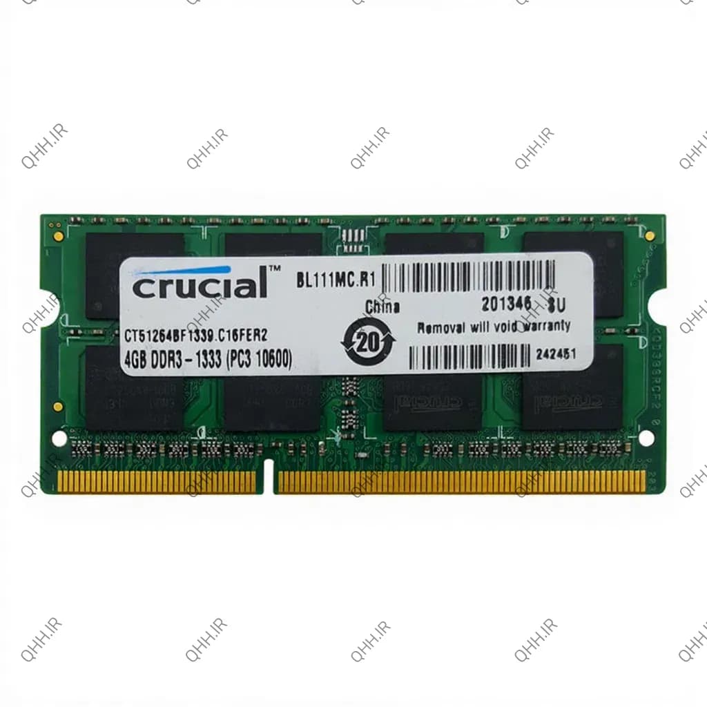 رم لپ تاپ 4 گیگ کروشیال Crucial DDR3-1333-10600 MHZ 1.5V شش ماه گارانتی — تصویر ۸