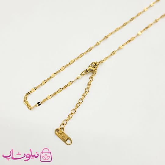 زنجیر دخترانه و ظریف استیل طلایی کد 1291