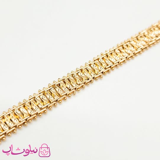 دستبند زنانه ژوپینگ مدل جلفایی زنجیری پهن کد 6991 — تصویر ۲