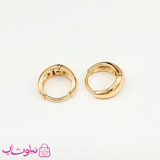 گوشواره زنانه حلقه ای ژوپینگ مدل آینه ای عمده کد 571 — تصویر ۳