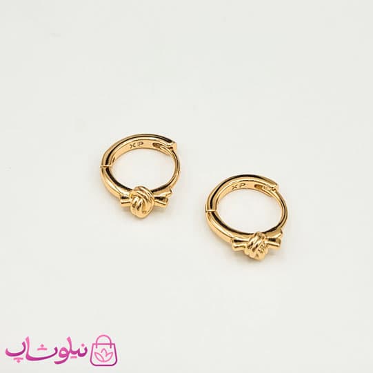 گوشواره حلقه ای کوچک ژوپینگ طرح گره عمده کد 571