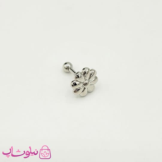 پیرسینگ گوش طرح گل نقره ای کد 892