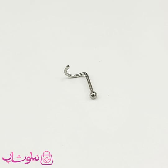 پیرسینگ بینی دایره بدون نگین نقره ای کد 105 — تصویر ۳