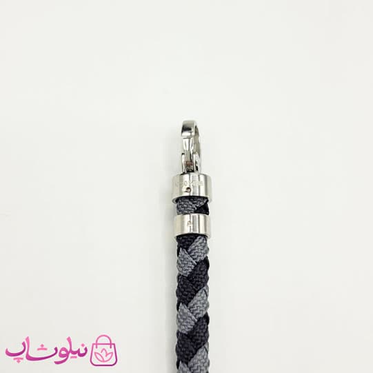 دستبند امگا مردانه 007 مدل کنفی طوسی مشکی کیفیت مستر کد 600 — تصویر ۴