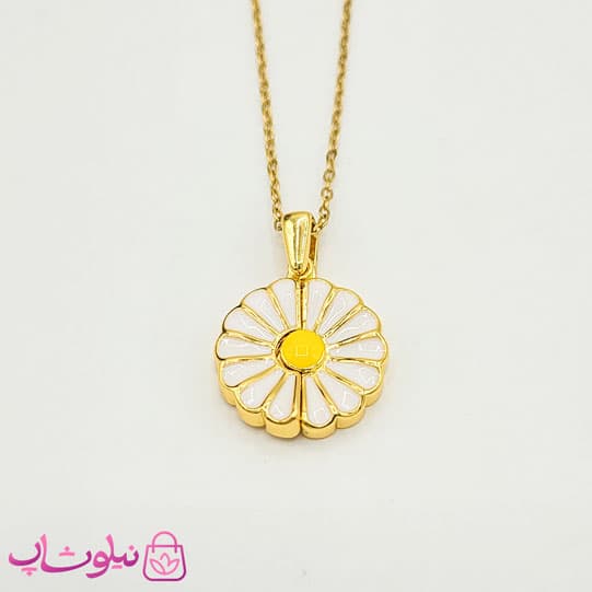 گردنبند دخترانه بازشو طرح گل طلایی کد 1288 — تصویر ۳