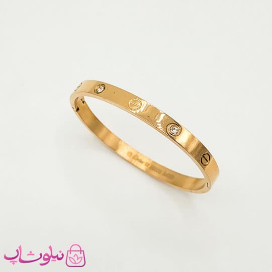 دستبند زنانه مدل کارتیه لاو رزگلد نگیندار کد 83