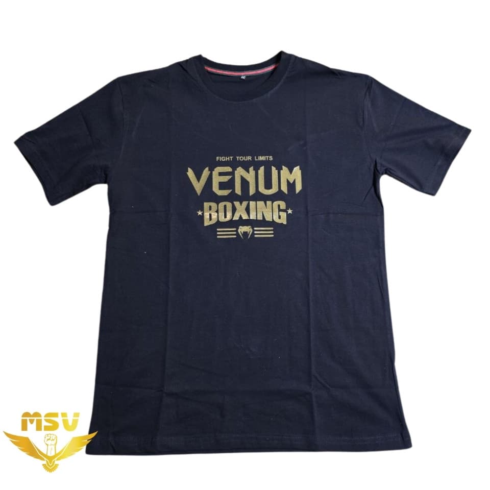 تیشرت رزمی طرح برجسته ونوم باکسینگ VENUM BOXING مشکی طلایی — تصویر ۵