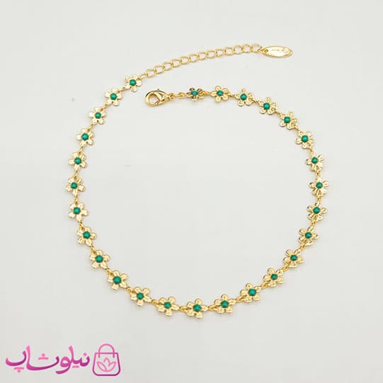 پابند دخترانه ysx مدل گل طلایی آبی کد 891