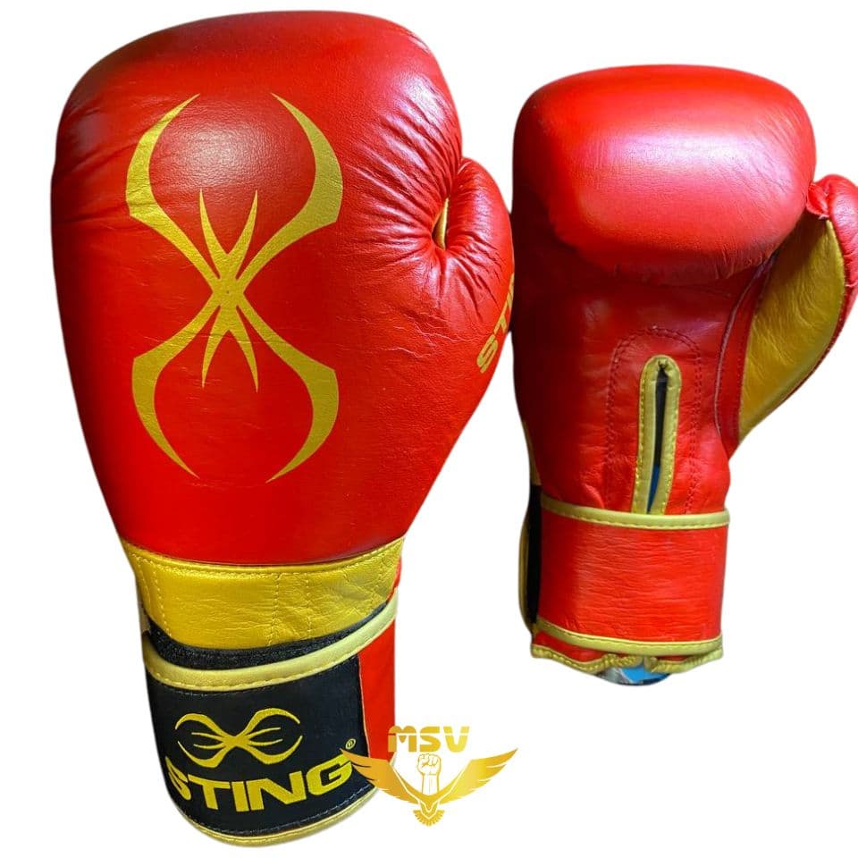 دستکش بوکس استینگ (Sting) چرم طبیعی آتل دار