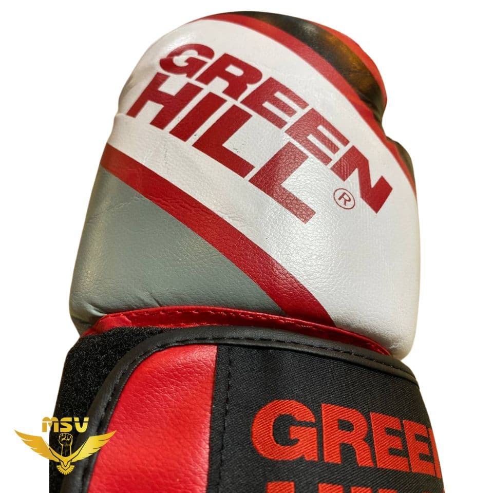 دستکش بوکس گرین هیل Green Hill پی یو PU قرمز سفید — تصویر ۵