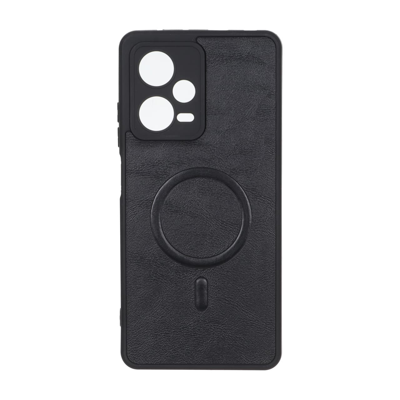 قاب چرمی طرح مگ سیف محافظ لنزدار Xiaomi Redmi Note 12 Pro 5G – مشکی