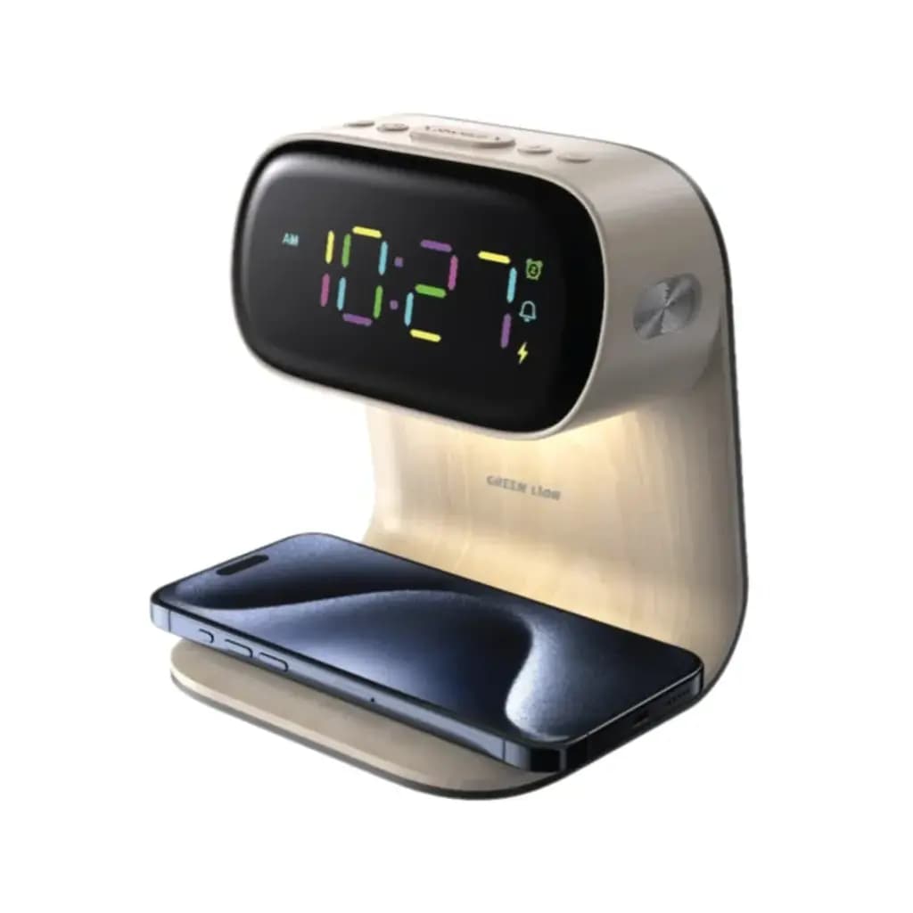 ساعت رو میزی گرین لاین Green Lion Bedside Clock with Wireless Charger — تصویر ۸