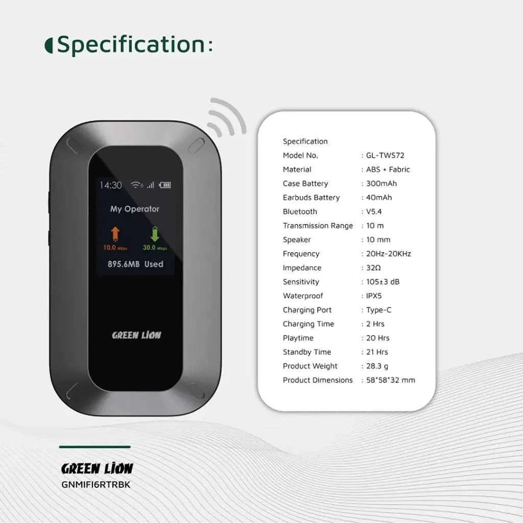 مودم روتر همراه گرین لاین Green Lion Portable Mifi Router — تصویر ۶