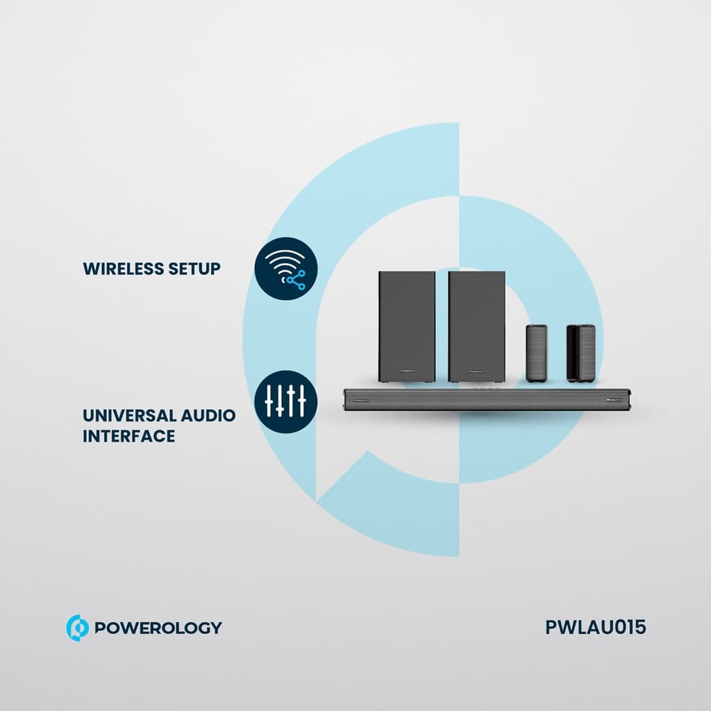 سینما خانگی پاورولوژی Powerology 5.2.4CH Dual Woofer Wireless Home Theater — تصویر ۴