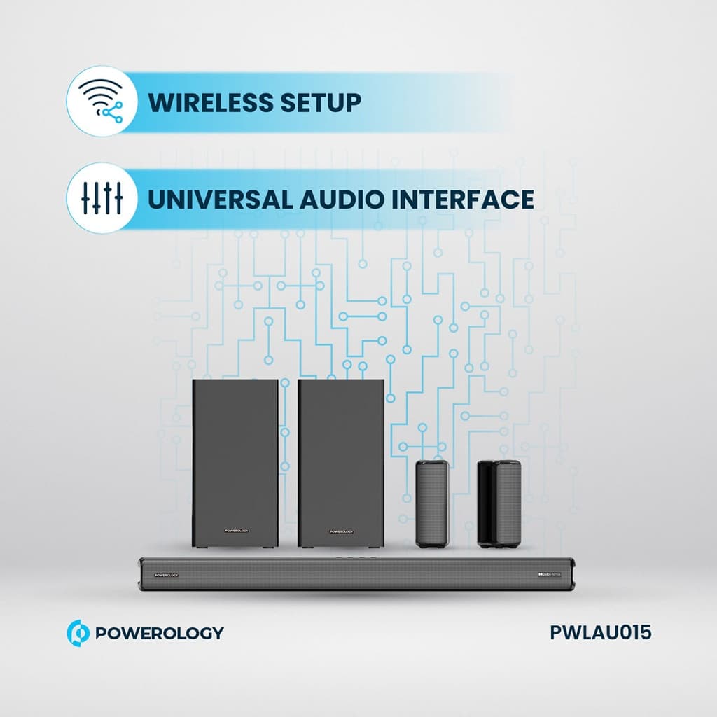 سینما خانگی پاورولوژی Powerology 5.2.4CH Dual Woofer Wireless Home Theater — تصویر ۵