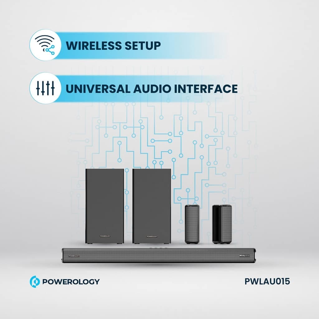 سینما خانگی پاورولوژی Powerology 5.2.4CH Dual Woofer Wireless Home Theater — تصویر ۱۲