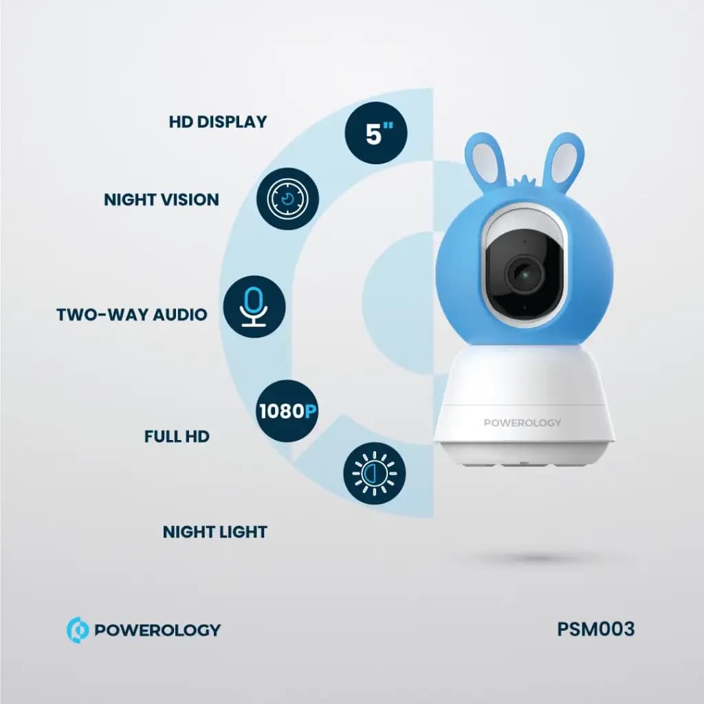 دوربین مراقبت کودک پاورولوژی Powerology Monitor & App Baby Camera — تصویر ۳