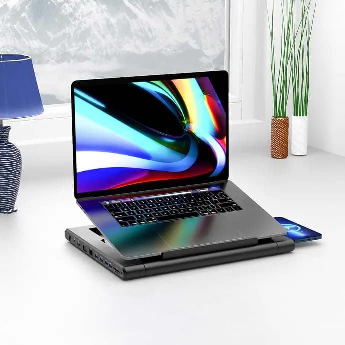 استند لپ تاپ چند کاره پاورولوژی Powerology Multi-Functional Pro Hub Laptop Stand — تصویر ۵