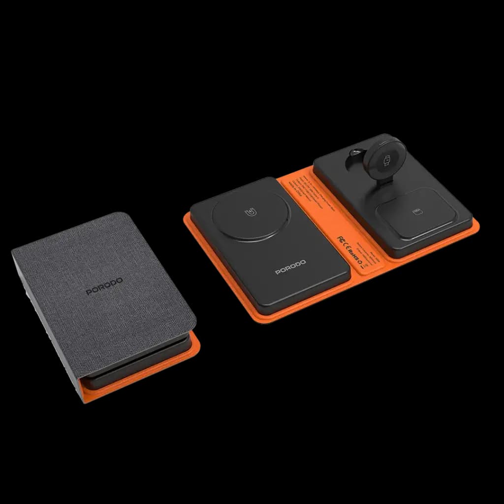 پاور بانک همراه چهار کاره مگ سیف پرودو Porodo 8000mAh Folding 4-Device Charger — تصویر ۸