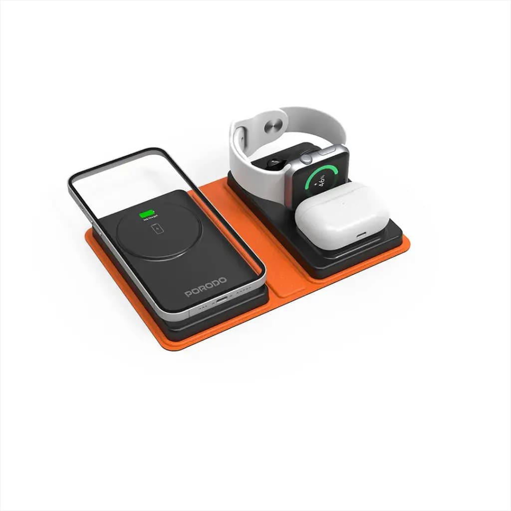 پاور بانک همراه چهار کاره مگ سیف پرودو Porodo 8000mAh Folding 4-Device Charger