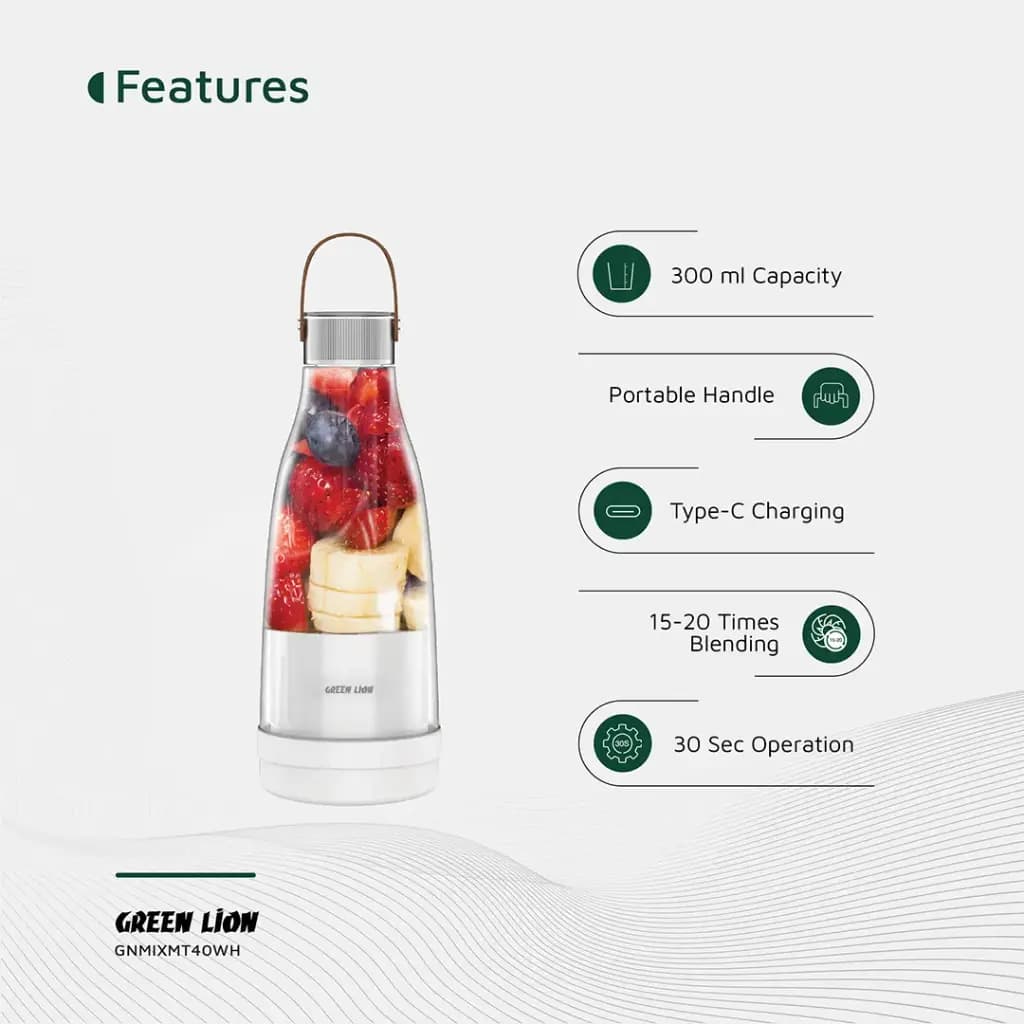 مخلوط کن قابل حمل گرین لاین Green Lion Mixmate Portable Juicer 300ML — تصویر ۳
