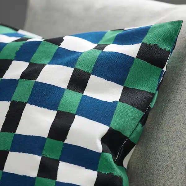 کاور کوسن ایکیا PLATTLUMMER سبز/آبی، 50×50 سانتی‌متر — تصویر ۷