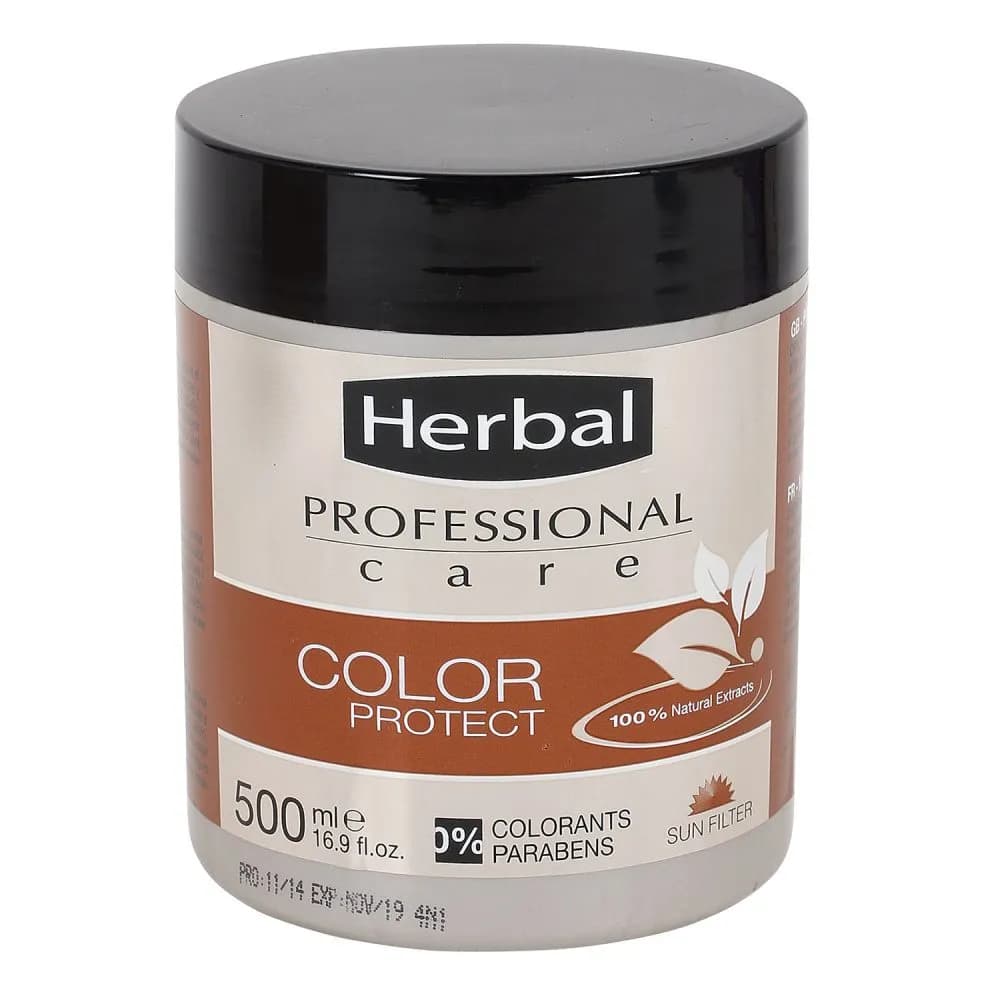 ماسک موهای رنگ شده هربال مدل Color Protect حجم 500 میل — تصویر ۴