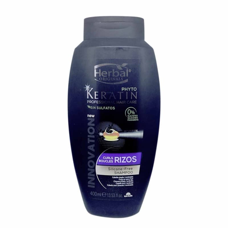 شامپو بدون سولفات موهای فر هربال سری Phyto Keratin مدل Rizos حجم 400 میل