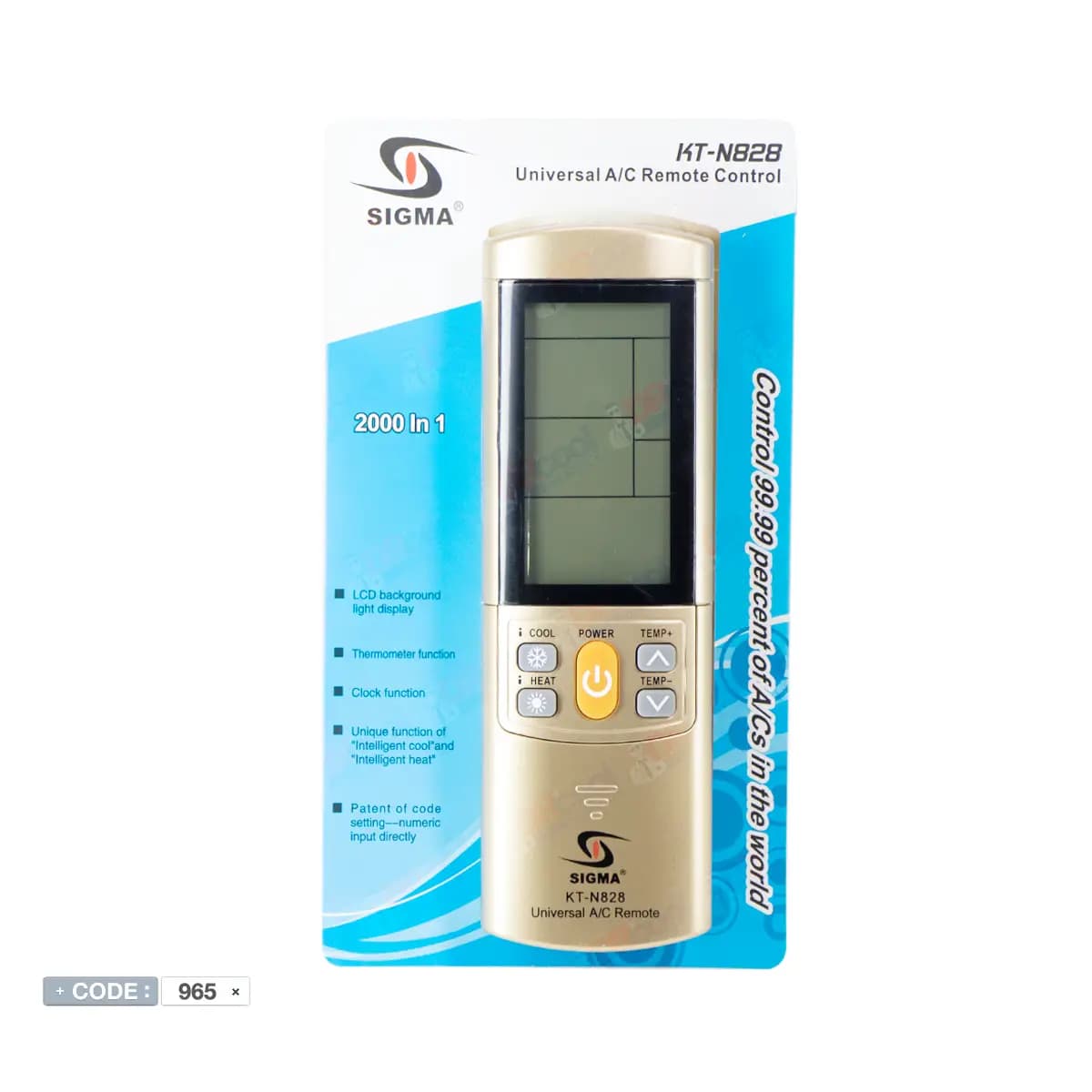 ریموت کنترل همه کاره کولر گازی مدل KT-N828 برند SIGMA — تصویر ۳