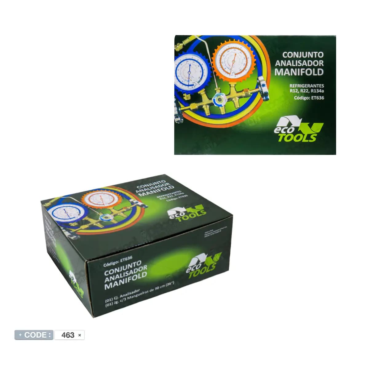 گیج شارژ گاز یخچال R134a برند eco tools مدل ET636 — تصویر ۶