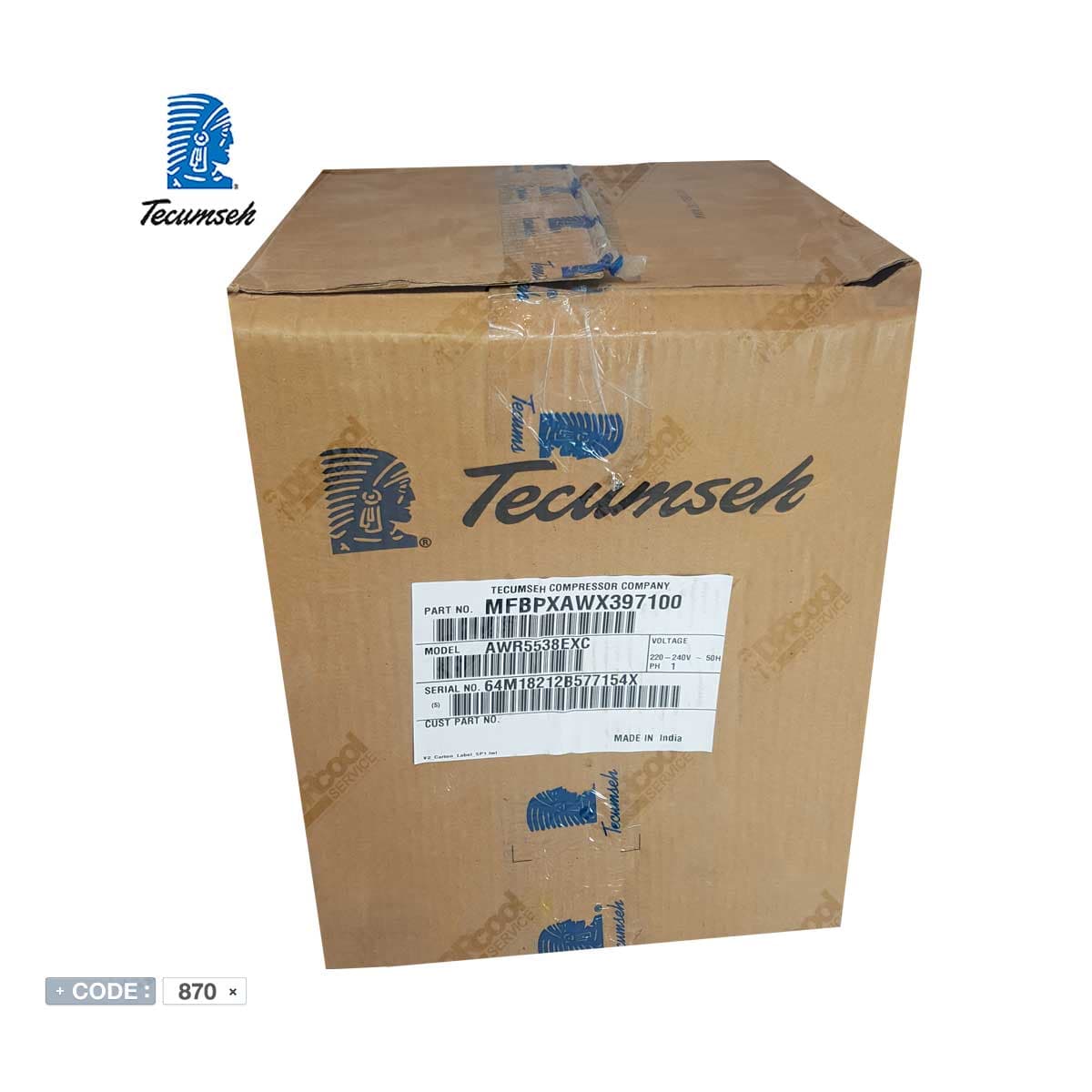 کمپرسور پیستونی 32 هزار مدل AWR5538EXC برند TECUMSEH — تصویر ۴