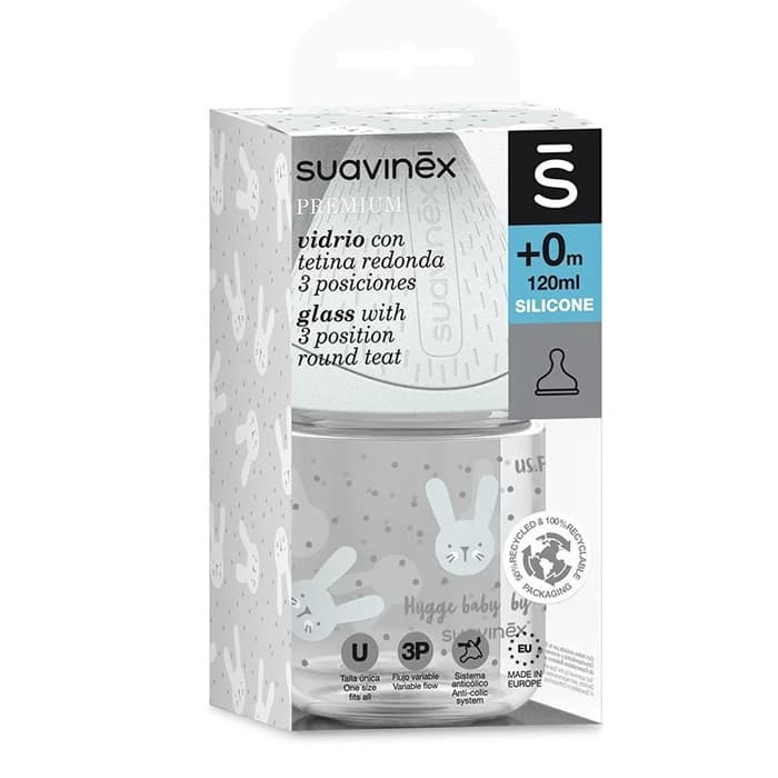 شیشه شیر پیرکس 120میل طرح خرگوش سواوینکس Suavinex — تصویر ۴