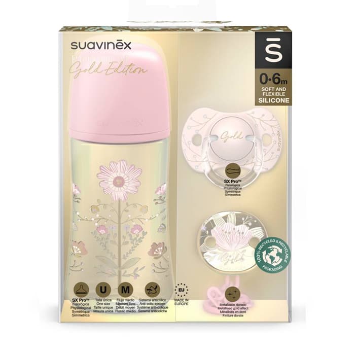 ست هدیه 3 تکه دخترانه کلکسیون Gold Edition سواوینکس Suavinex