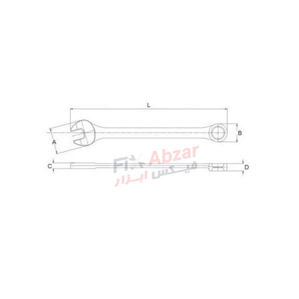 آچار یک سر تخت یک سر رینگی لیکوتا مدل AWT-ESF22 — تصویر ۵