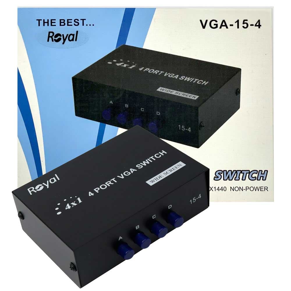 دیتا سوئیچ دستی ROYAL 4PORT VGA