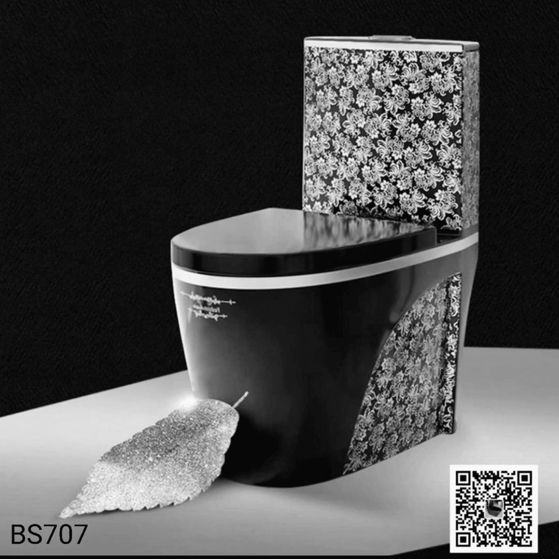 توالت فرنگی لوکس مشکی نقره ای مدل BS707
