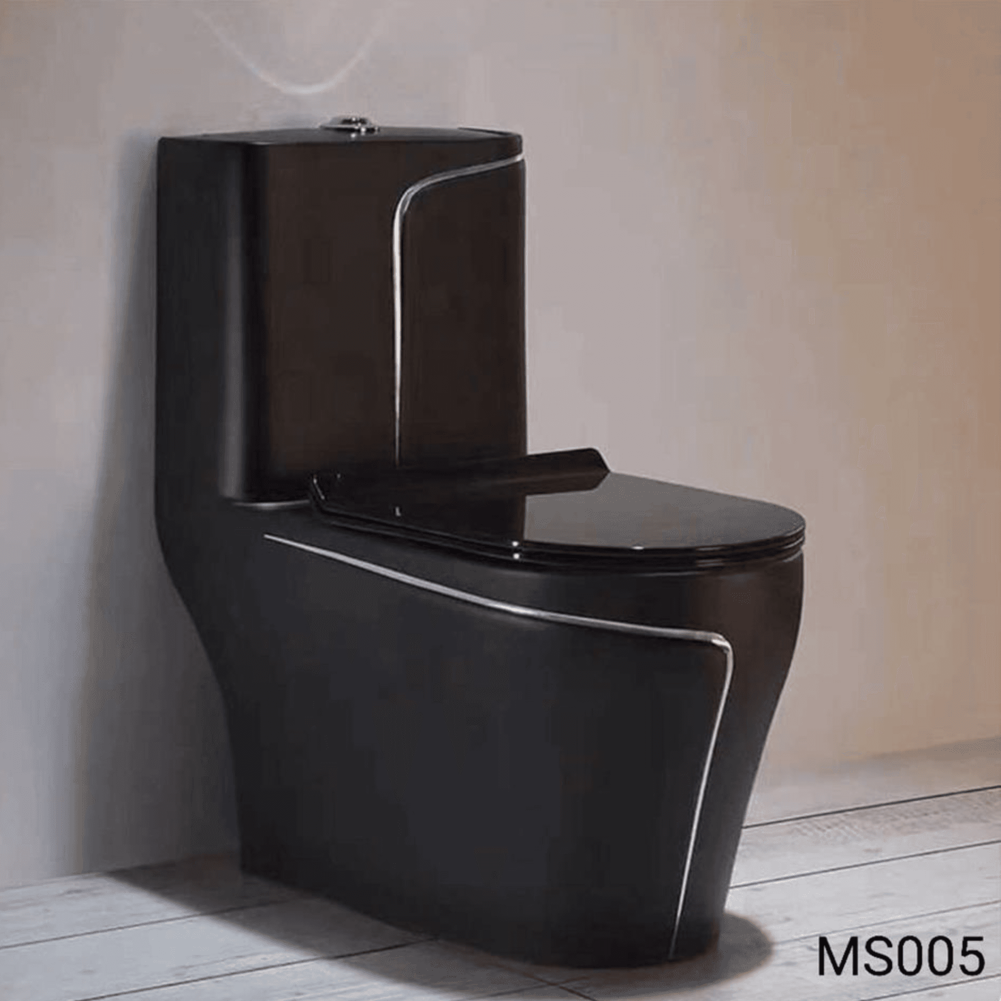 توالت فرنگی لوکس مشکی نقره ای مدل MS005