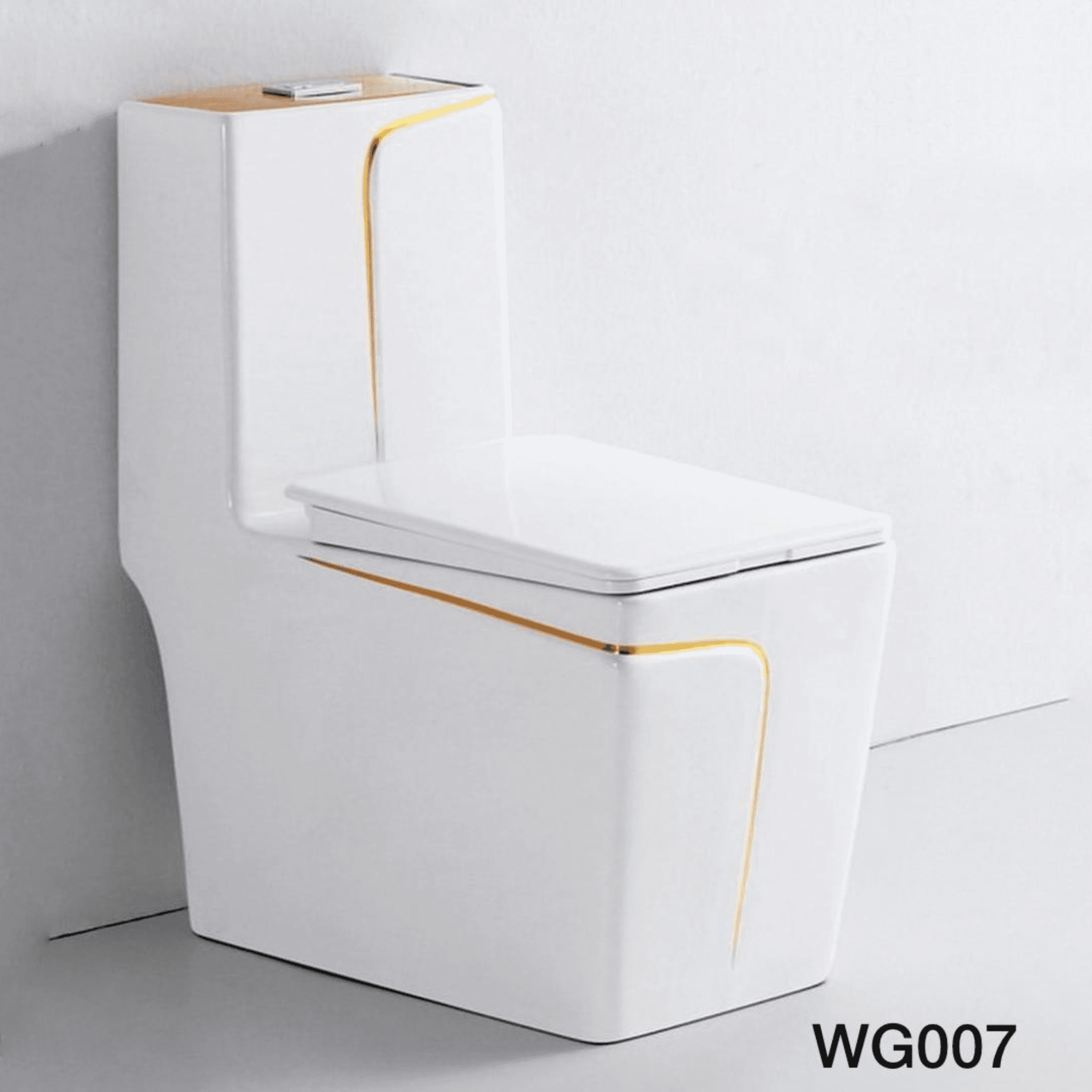 توالت فرنگی لوکس سفید طلایی مدل WG007 — تصویر ۲