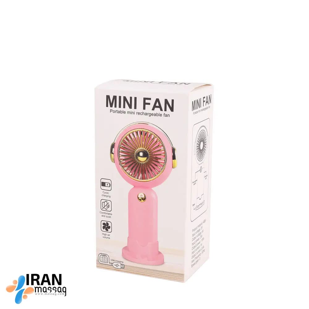 پنکه دستی شارژی مدل Mini Fan E68 | دارای باتری داخلی قابل شارژ — تصویر ۹