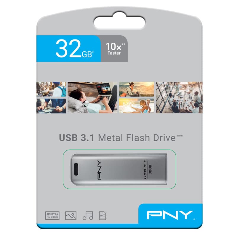 فلش ۳۲ گیگ پی ان وای PNY Elite Steel USB3.1 — تصویر ۲