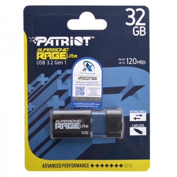 فلش مموری پاتریوت مدل Supersonic Rage Lite ظرفیت 32 گیگابایت