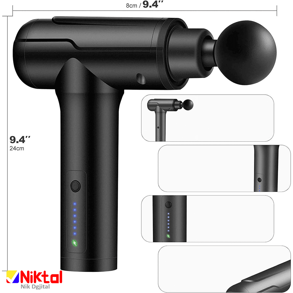 ماساژور تفنگی آیجویر مدل TD01-MG-018/201 | با 6 سری ماساژ و 20 ساعت استفاده مداوم — تصویر ۴