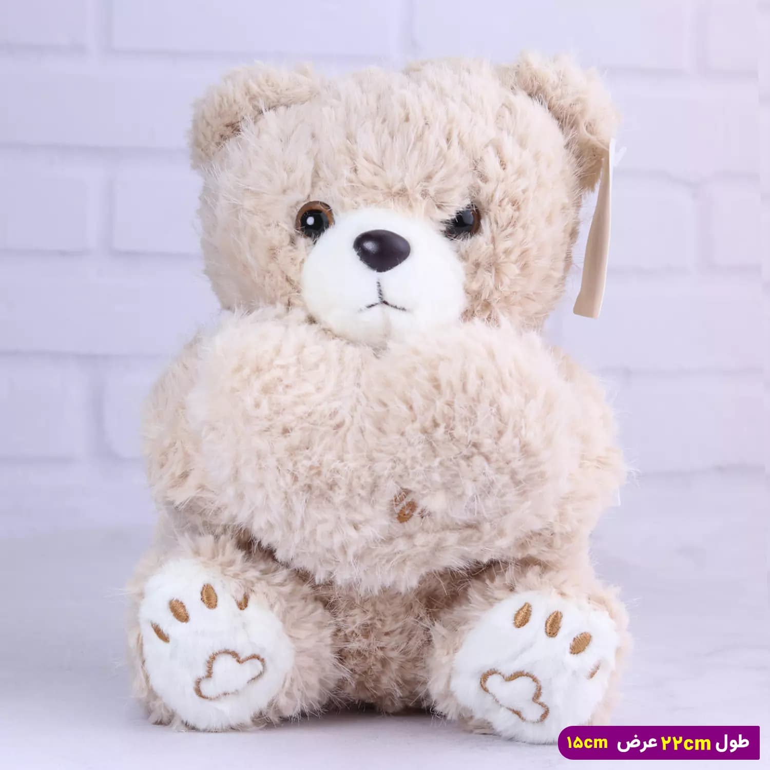 عروسک خرس ولنتاین قلبی پولیشی کوچک کد 6602/11 — تصویر ۳