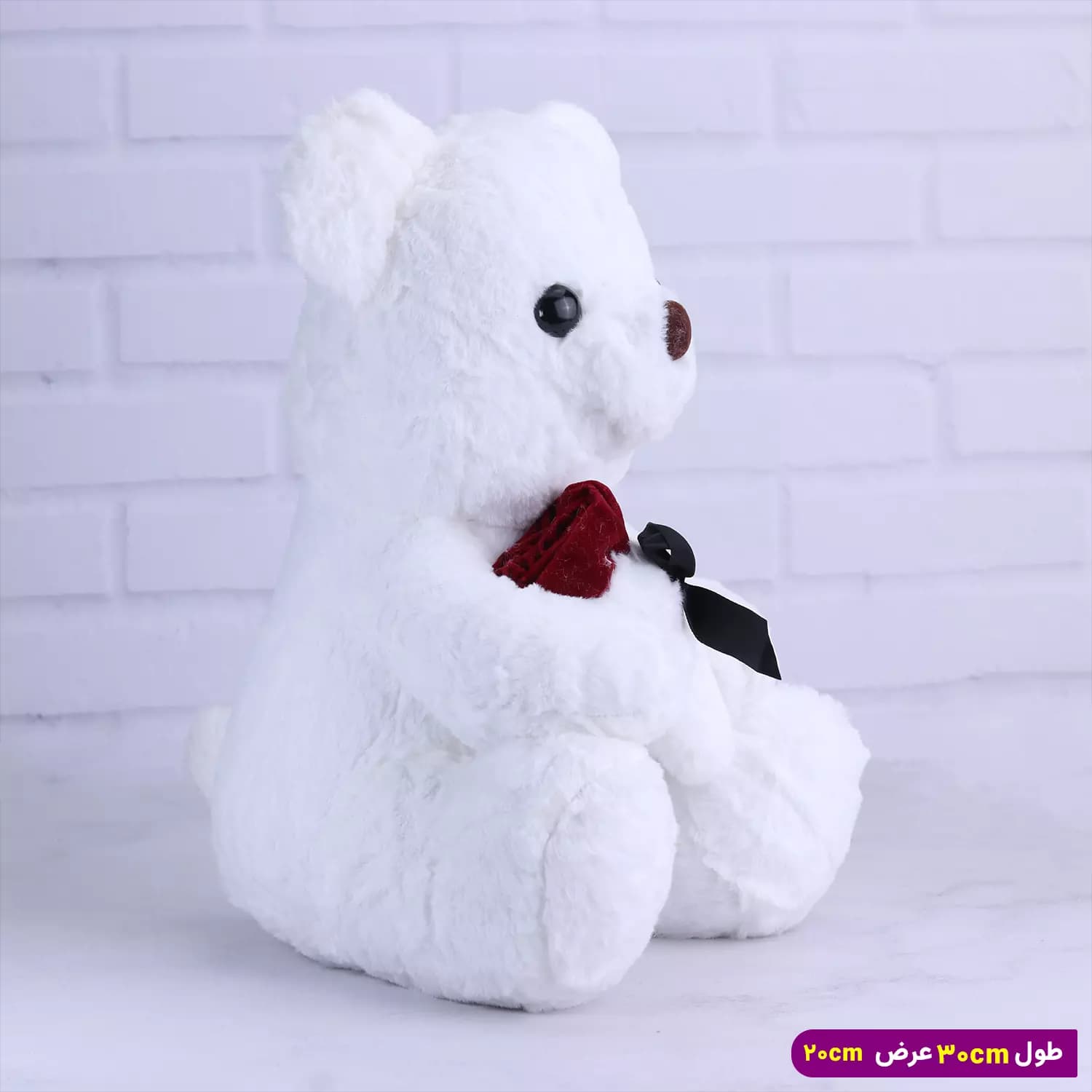 عروسک خرس ولنتاین گل به دست کد 6606/6 — تصویر ۱۱