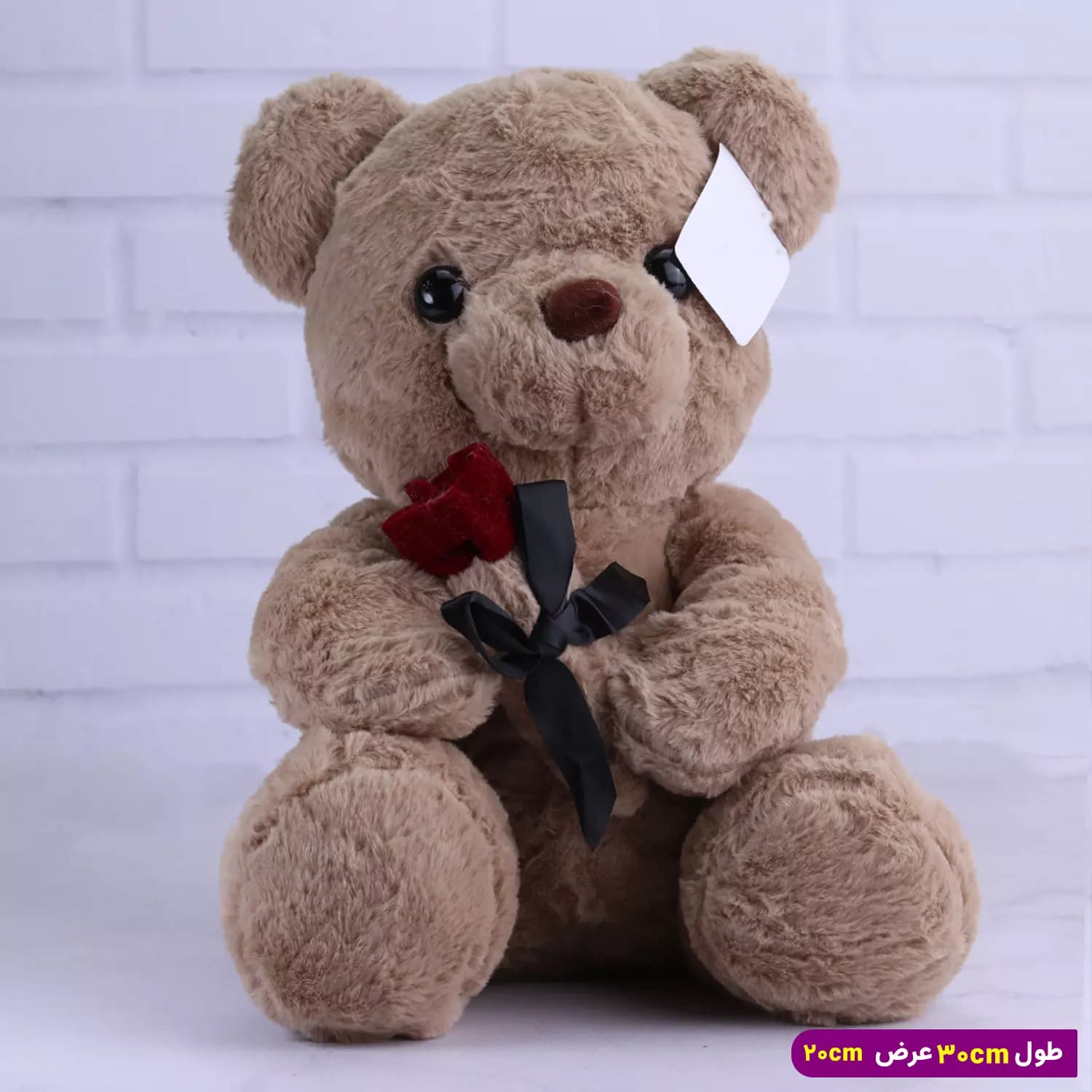 عروسک خرس ولنتاین گل به دست کد 6606/6 — تصویر ۱۰