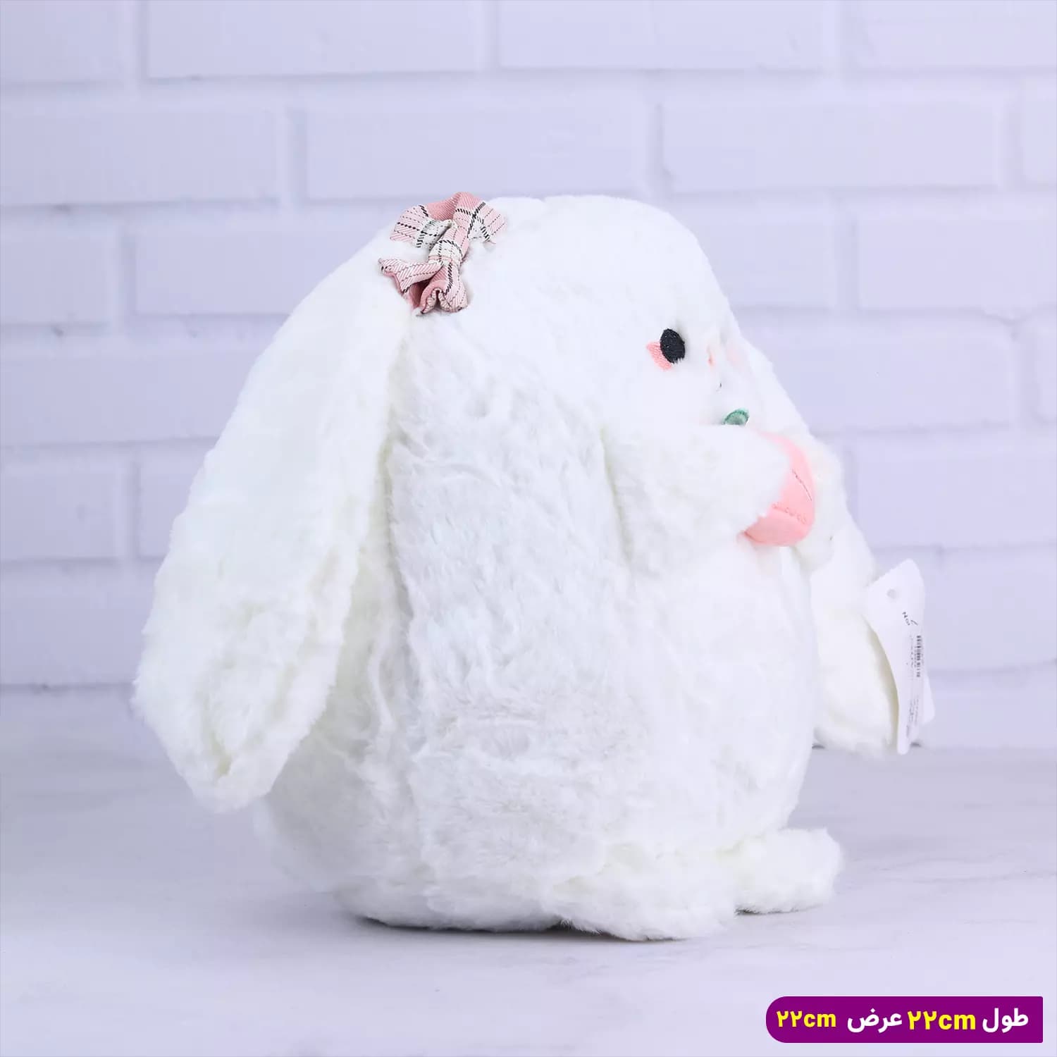 عروسک خرگوش سفید تپل متوسط کد 6602/39 — تصویر ۴