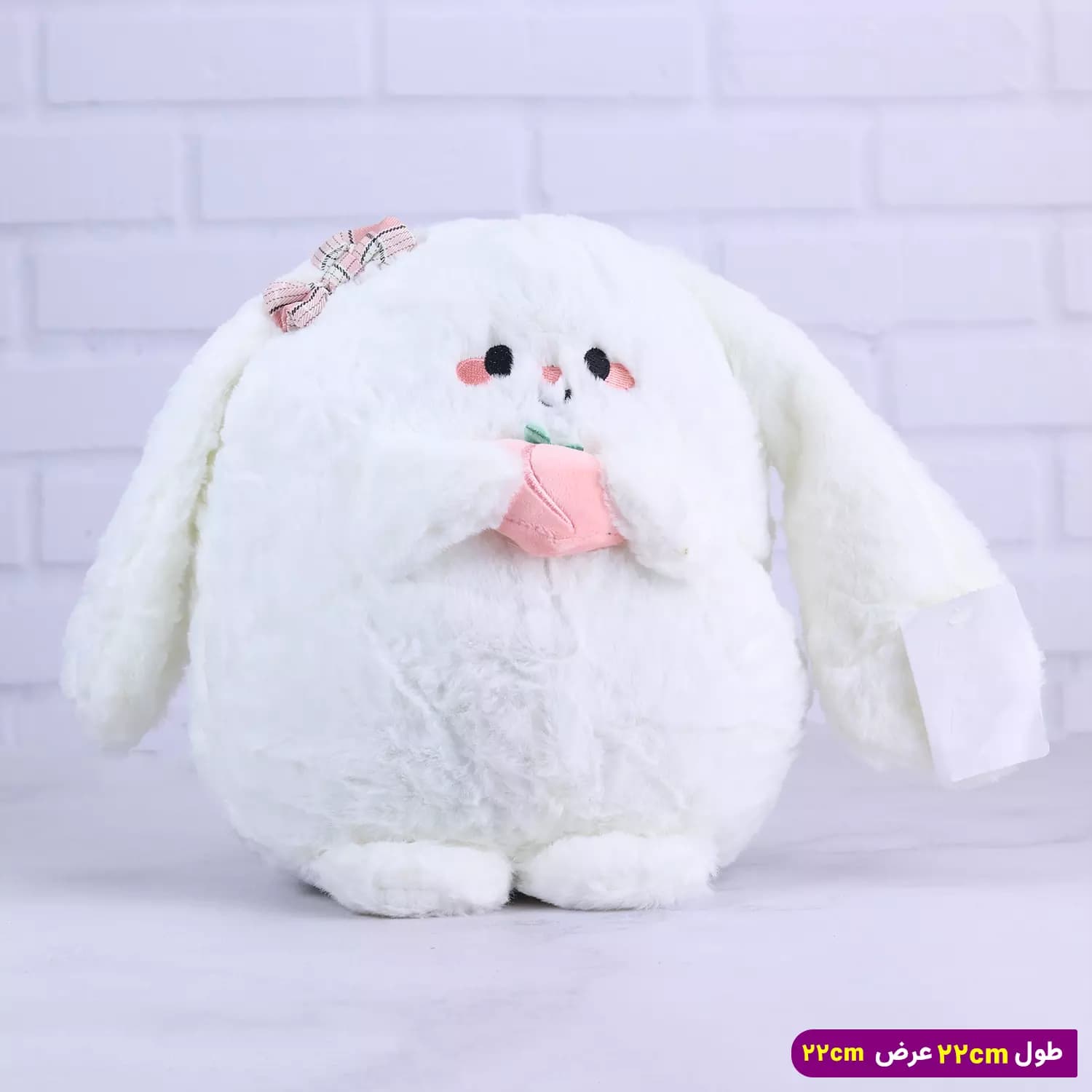 عروسک خرگوش سفید تپل متوسط کد 6602/39 — تصویر ۵