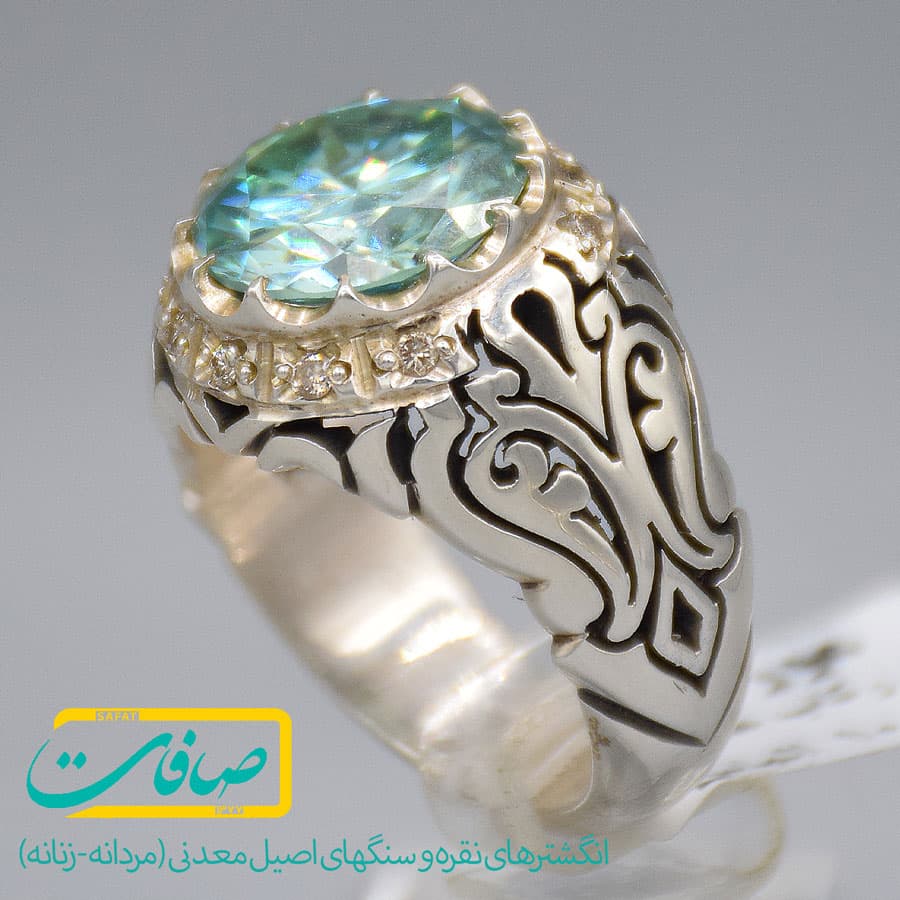 انگشتر موزانایت مردانه «کد 3728» — تصویر ۲