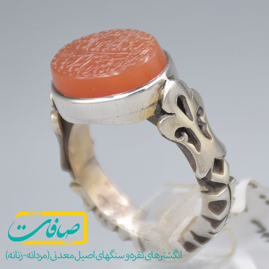انگشتر عقیق یمنی خطی آیه “و من یتق الله …” مردانه «کد 3576» — تصویر ۷